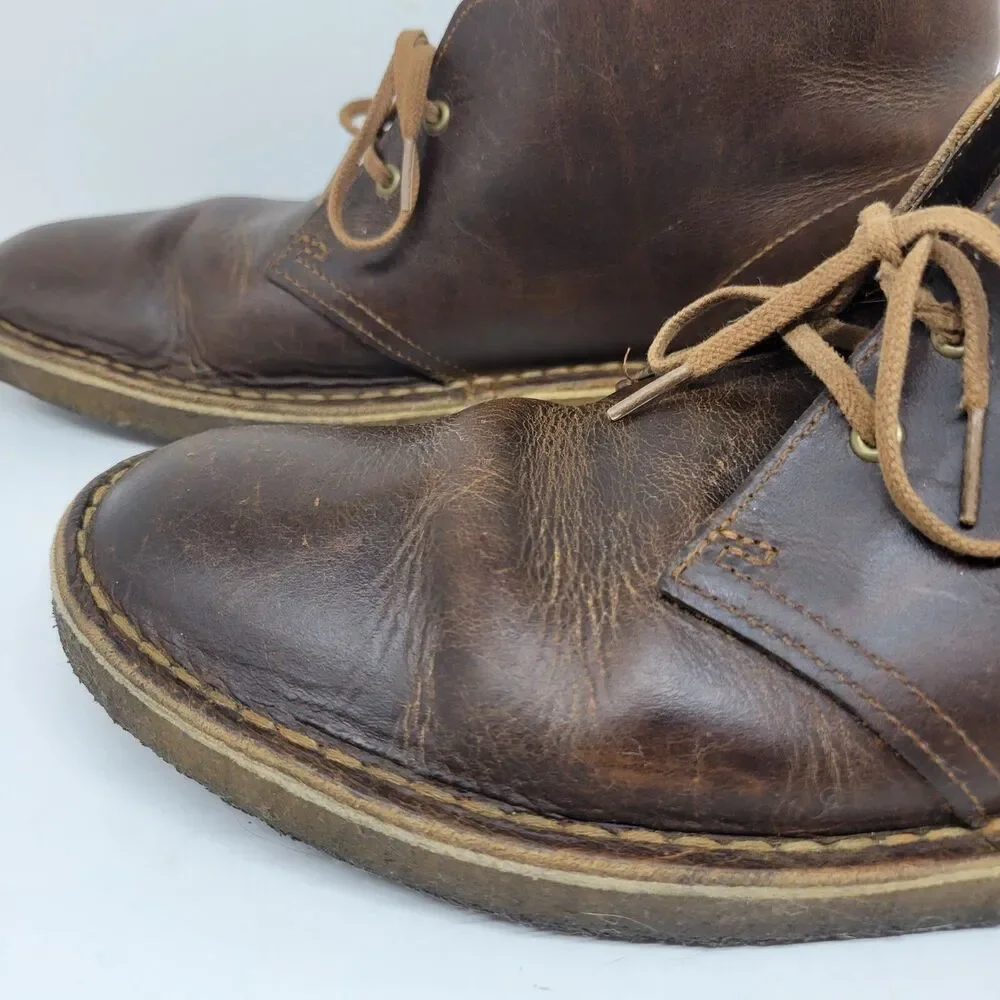 Clarks Original Men's Desert Boot Brown Leather Crepe Sole Chukka Boots Size 10M